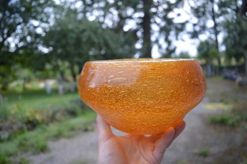 Coupe verre soufflé - soufflé, bullé